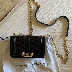 Rebecca Minioff Black Mini Love Shoulder Bag